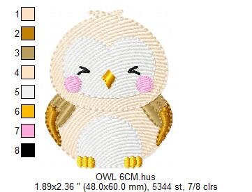Owl embroidery design - Bird embroidery design machine embroidery pattern - Birdie embroidery file - Owl design instant download jef pes vp3 Marcia Embroidery