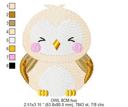 Owl embroidery design - Bird embroidery design machine embroidery pattern - Birdie embroidery file - Owl design instant download jef pes vp3 Marcia Embroidery