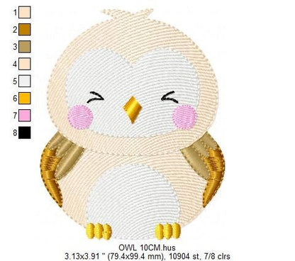 Owl embroidery design - Bird embroidery design machine embroidery pattern - Birdie embroidery file - Owl design instant download jef pes vp3 Marcia Embroidery