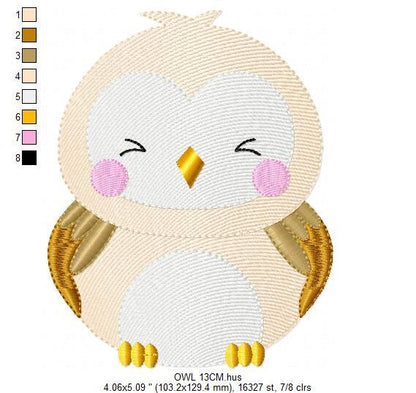 Owl embroidery design - Bird embroidery design machine embroidery pattern - Birdie embroidery file - Owl design instant download jef pes vp3 Marcia Embroidery