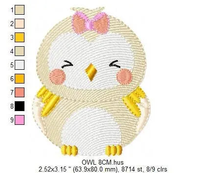Owl embroidery design - Bird embroidery design machine embroidery pattern - Birdie embroidery file Marcia Embroidery