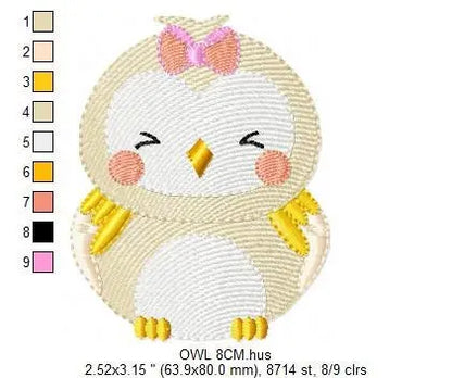 Owl embroidery design - Bird embroidery design machine embroidery pattern - Birdie embroidery file Marcia Embroidery