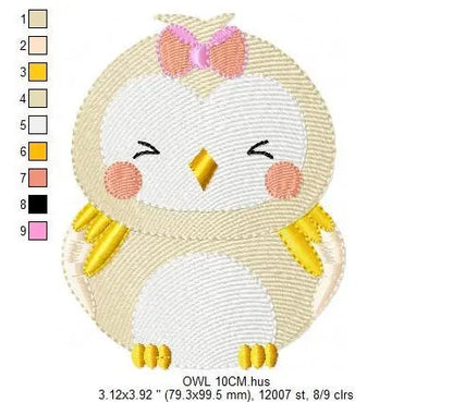 Owl embroidery design - Bird embroidery design machine embroidery pattern - Birdie embroidery file Marcia Embroidery