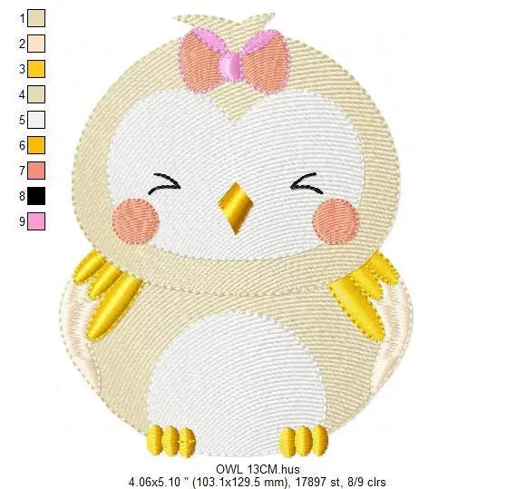 Owl embroidery design - Bird embroidery design machine embroidery pattern - Birdie embroidery file Marcia Embroidery