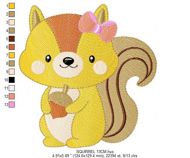 Squirrel embroidery design - Animal embroidery designs machine embroidery pattern - Woodland animals embroidery file - instant download pes