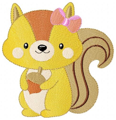 Squirrel embroidery design - Animal embroidery designs machine embroidery pattern - Woodland animals embroidery file - instant download pes