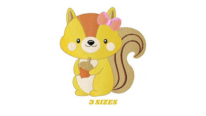 Squirrel embroidery design - Animal embroidery designs machine embroidery pattern - Woodland animals embroidery file - instant download pes