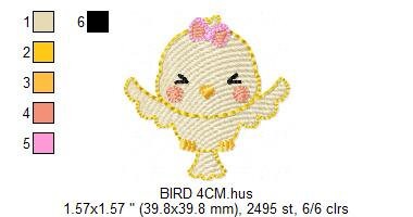 Bird embroidery designs - Baby girl embroidery design machine embroidery pattern - instant download - Owl animal embroidery file digital pes - Marcia Embroidery