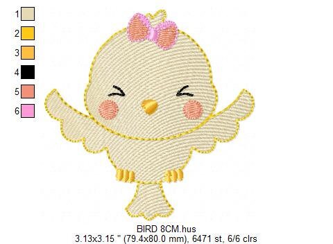 Bird embroidery designs - Baby girl embroidery design machine embroidery pattern - instant download - Owl animal embroidery file digital pes - Marcia Embroidery