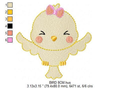 Bird embroidery designs - Baby girl embroidery design machine embroidery pattern - instant download - Owl animal embroidery file digital pes - Marcia Embroidery