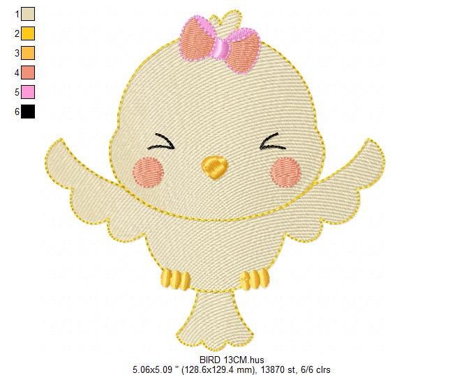 Bird embroidery designs - Baby girl embroidery design machine embroidery pattern - instant download - Owl animal embroidery file digital pes - Marcia Embroidery