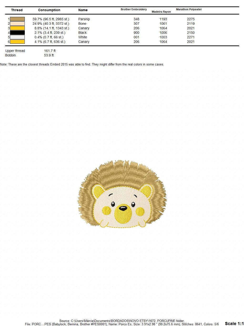 Hedgehog embroidery designs - Woodland Animal embroidery design machine embroidery pattern - Porcupine embroidery file  instant download - Marcia Embroidery