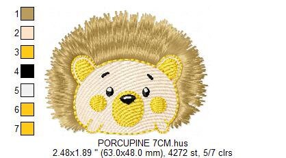 Hedgehog embroidery designs - Woodland Animal embroidery design machine embroidery pattern - Porcupine embroidery file  instant download - Marcia Embroidery