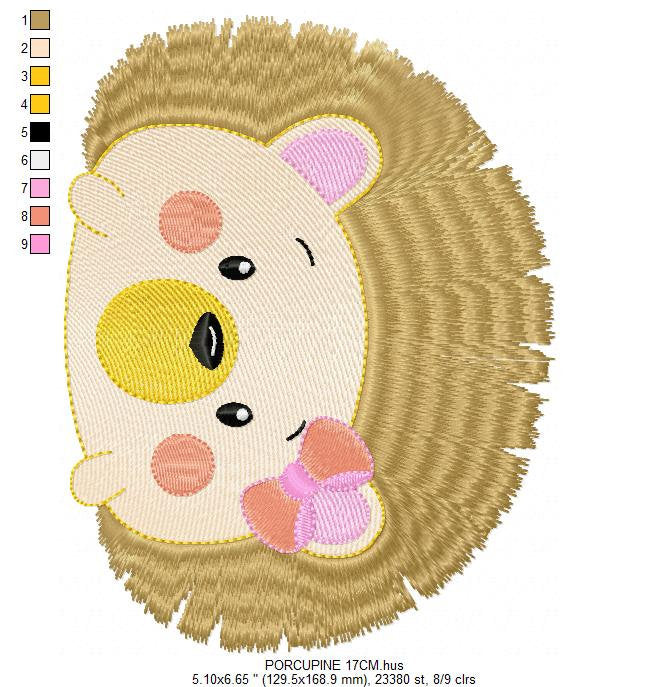 Hedgehog embroidery designs - Woodland Animal embroidery design machine embroidery pattern - Porcupine embroidery file  instant download
