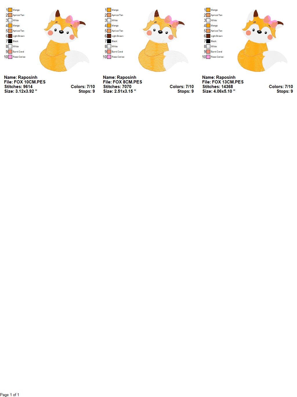 Female Red Fox embroidery designs - Woodland animal embroidery design machine embroidery pattern - Fox tail with lace - instant download