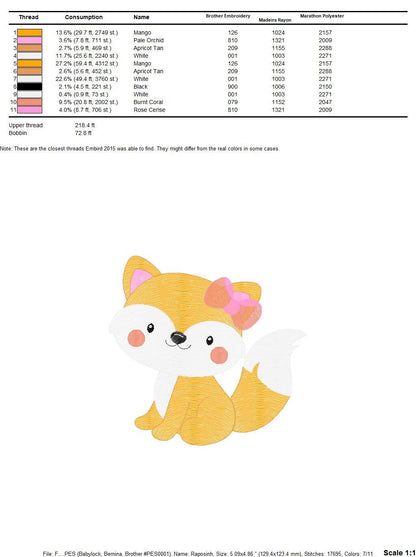 Woodland Fox embroidery designs - Red Fox embroidery design machine embroidery pattern - Animal embroidery - Red fox design girl embroidery