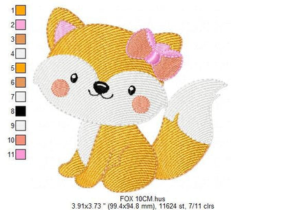 Woodland Fox embroidery designs - Red Fox embroidery design machine embroidery pattern - Animal embroidery - Red fox design girl embroidery
