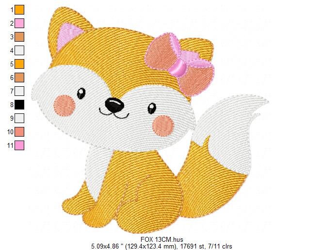 Woodland Fox embroidery designs - Red Fox embroidery design machine embroidery pattern - Animal embroidery - Red fox design girl embroidery