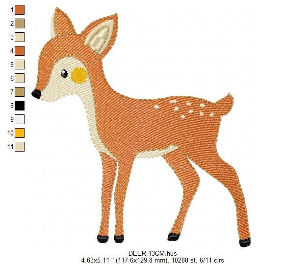 Deer embroidery design - Woodland Animal embroidery designs machine embroidery pattern - Florest embroidery file - Baby boy embroidery