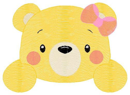 Peek a boo Bear embroidery designs - Teddy embroidery design machine embroidery pattern - Baby girl embroidery file - instant download jef Marcia Embroidery