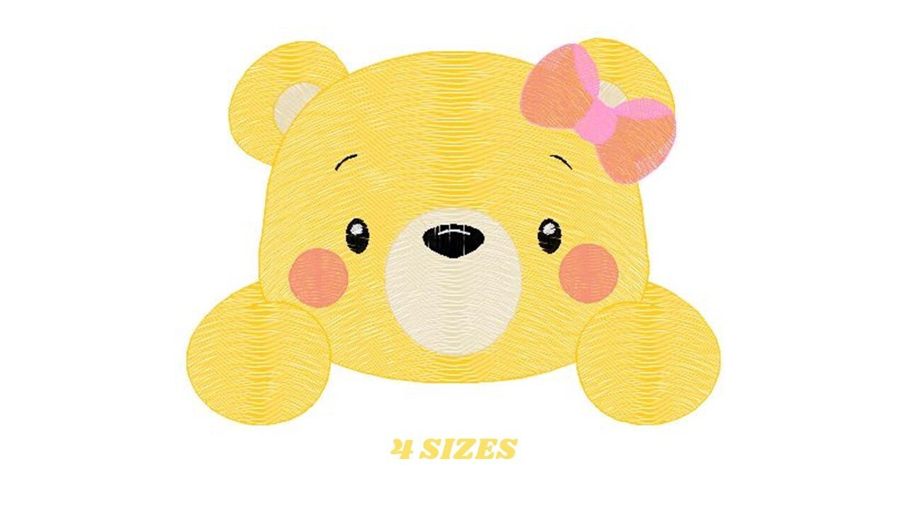 Peek a boo Bear embroidery designs - Teddy embroidery design machine embroidery pattern - Baby girl embroidery file - instant download jef Marcia Embroidery