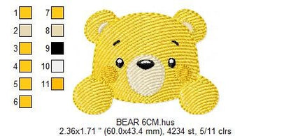 Peek a boo Bear embroidery designs - Teddy embroidery design machine embroidery pattern - Baby Boy embroidery file - instant download pes