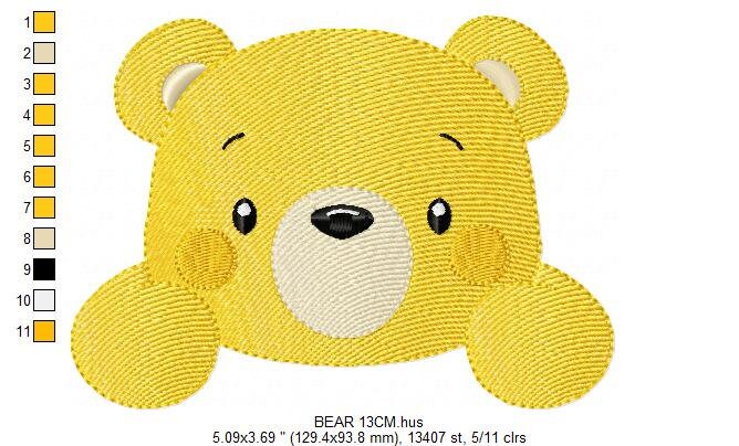 Peek a boo Bear embroidery designs - Teddy embroidery design machine embroidery pattern - Baby Boy embroidery file - instant download pes