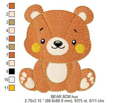 Bear embroidery designs - Teddy embroidery design machine embroidery pattern - Baby Boy embroidery file - instant download pes jef hus vp3 Marcia Embroidery