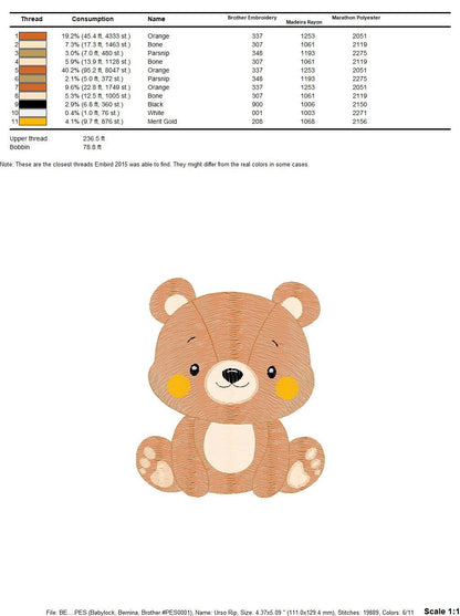 Bear embroidery designs - Teddy embroidery design machine embroidery pattern - Baby Boy embroidery file - instant download pes jef hus vp3 Marcia Embroidery