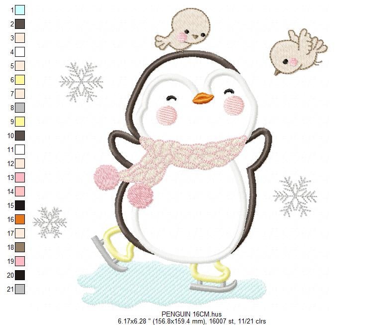 Penguin embroidery design - Animal embroidery designs machine embroidery pattern - Baby boy embroidery file - instant download Winter Cold Marcia Embroidery