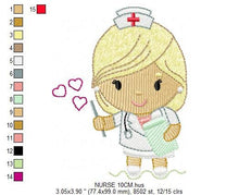 Laden Sie das Bild in den Galerie-Viewer, Nurse embroidery designs - Girl Doctor embroidery design machine embroidery pattern - instant download - Hospital embroidery file pes jef
