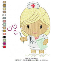 Load image into Gallery viewer, Nurse embroidery designs - Girl Doctor embroidery design machine embroidery pattern - instant download - Hospital embroidery file pes jef
