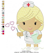 Cargar imagen en el visor de la galería, Nurse embroidery designs - Girl Doctor embroidery design machine embroidery pattern - instant download - Hospital embroidery file pes jef
