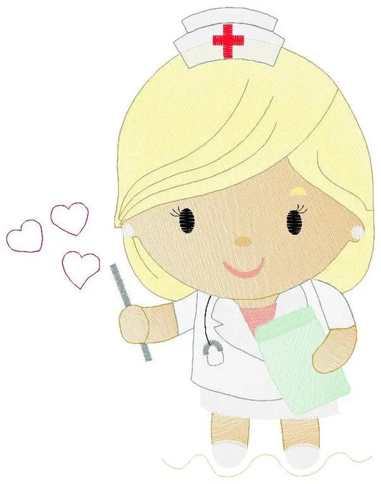 Nurse embroidery designs - Girl Doctor embroidery design machine embroidery pattern - instant download - Hospital embroidery file pes jef Marcia Embroidery