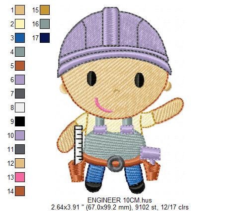 Engineer embroidery designs - Woodworker embroidery design machine embroidery pattern - instant download