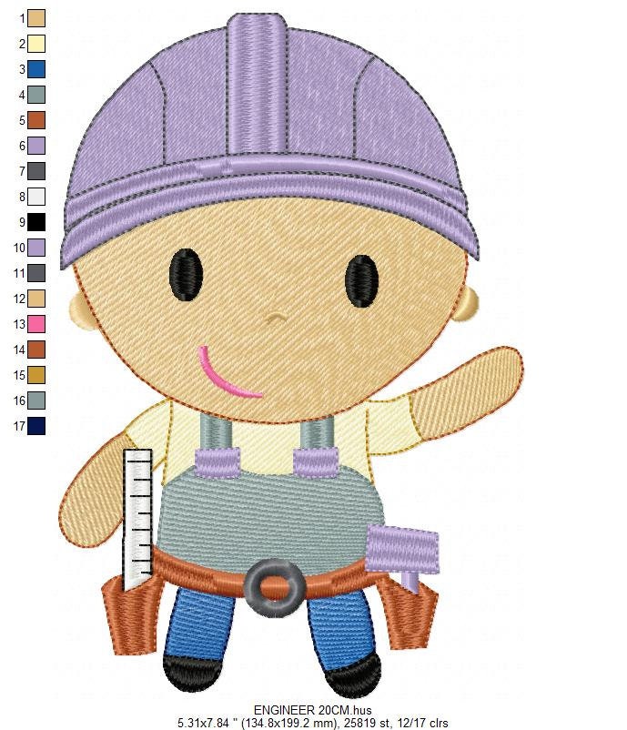 Engineer embroidery designs - Woodworker embroidery design machine embroidery pattern - instant download