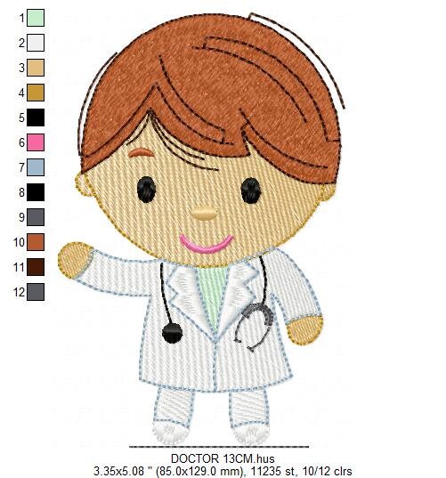 Male Doctor embroidery designs - Hospital Nurse machine embroidery pattern - Medical Health Doctor file - Instant digital download pes jef