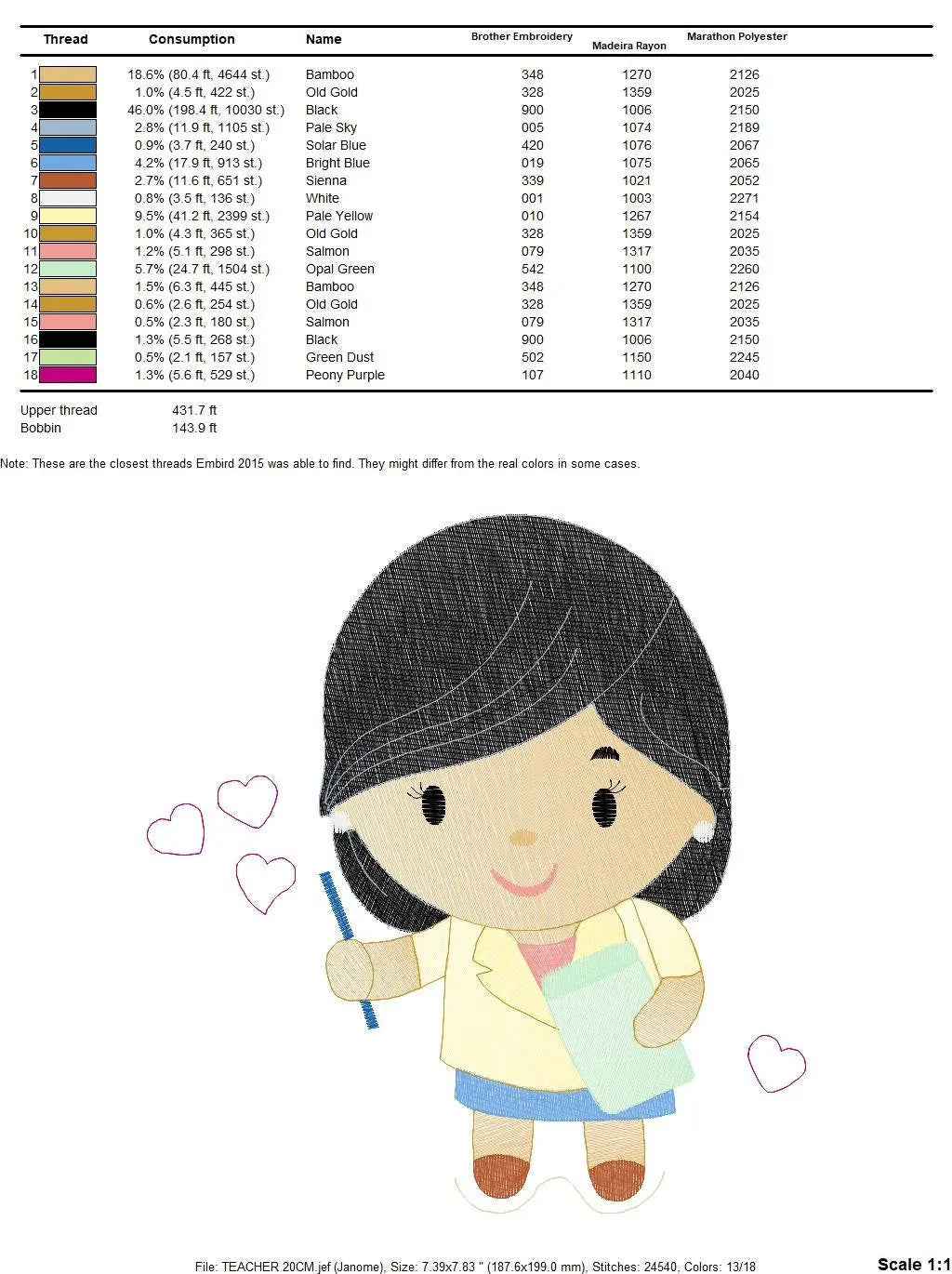Teacher embroidery designs - Professor embroidery design machine embroidery pattern - instant download - Tutor embroidery file School class Marcia Embroidery
