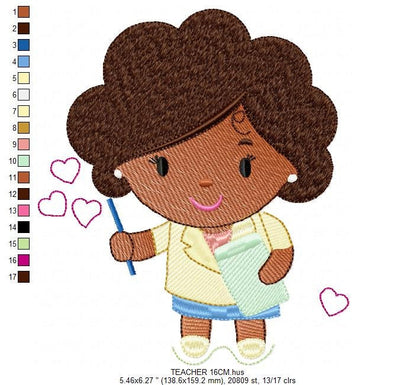 Teacher embroidery designs - School class embroidery design machine embroidery pattern - instant download - Tutor embroidery file School