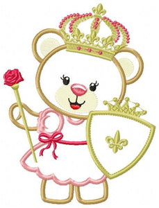 Bear embroidery designs - Queen embroidery design machine embroidery pattern - Princess embroidery file - digital download bear crown