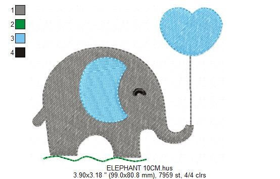 Elephant embroidery designs - Animal embroidery design machine embroidery pattern - Baby boy embroidery file - girl kid embroidery download