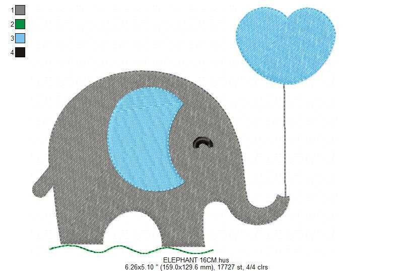 Elephant embroidery designs - Animal embroidery design machine embroidery pattern - Baby boy embroidery file - girl kid embroidery download