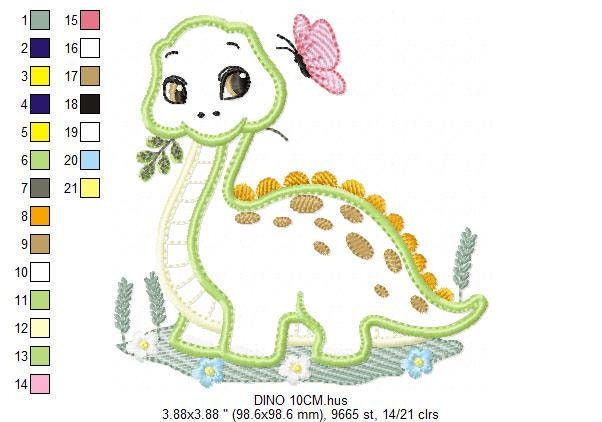 Dinosaur embroidery designs - Dino embroidery design machine embroidery pattern - baby boy embroidery file - Dinosaur Applique Brontossaurus