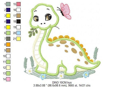 Dinosaur embroidery designs - Dino embroidery design machine embroidery pattern - baby boy embroidery file - Dinosaur Applique Brontossaurus