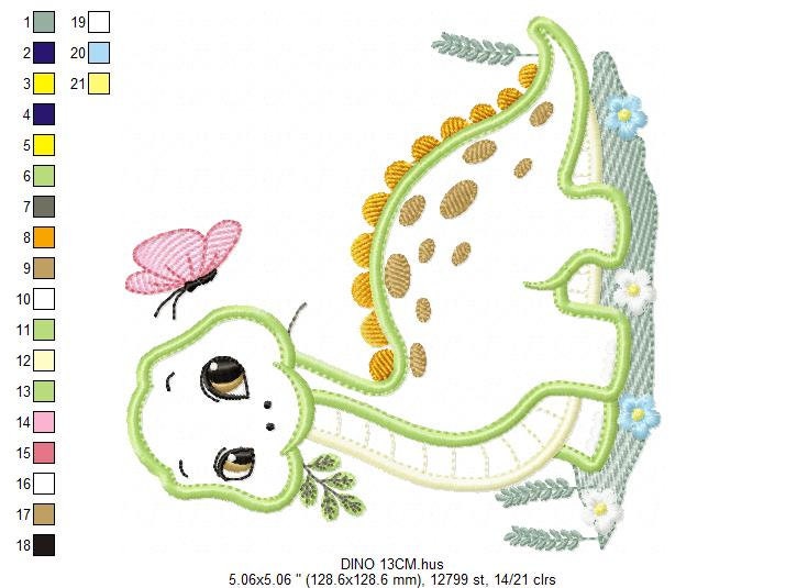 Dinosaur embroidery designs - Dino embroidery design machine embroidery pattern - baby boy embroidery file - Dinosaur Applique Brontossaurus