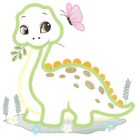 Dinosaur embroidery designs - Dino embroidery design machine embroidery pattern - baby boy embroidery file - Dinosaur Applique Brontossaurus