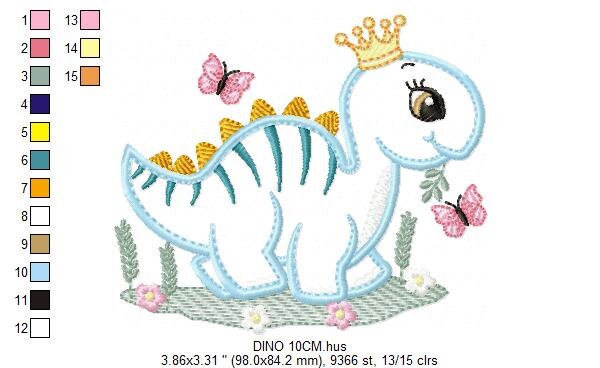 Dinosaur embroidery designs - Baby Boy Dino machine embroidery pattern - Stegosaurus Dinosaur Applique - Instant digital download pes jef Marcia Embroidery