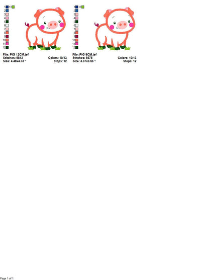 Pig embroidery design - Animal embroidery designs machine embroidery pattern - Baby boy embroidery file - pig applique file instant download