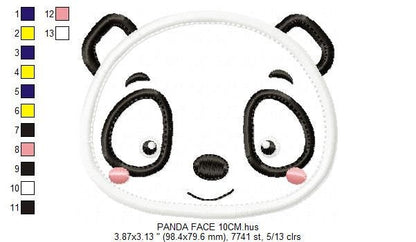 Panda embroidery design - Animal embroidery designs machine embroidery pattern - Baby boy embroidery file - Face Panda applique design