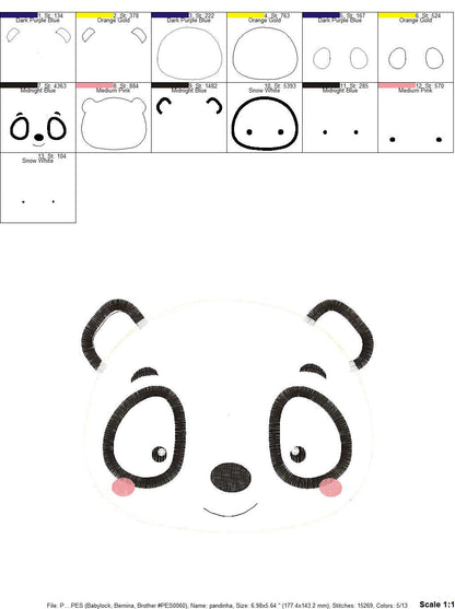 Panda embroidery design - Animal embroidery designs machine embroidery pattern - Baby boy embroidery file - Face Panda applique design